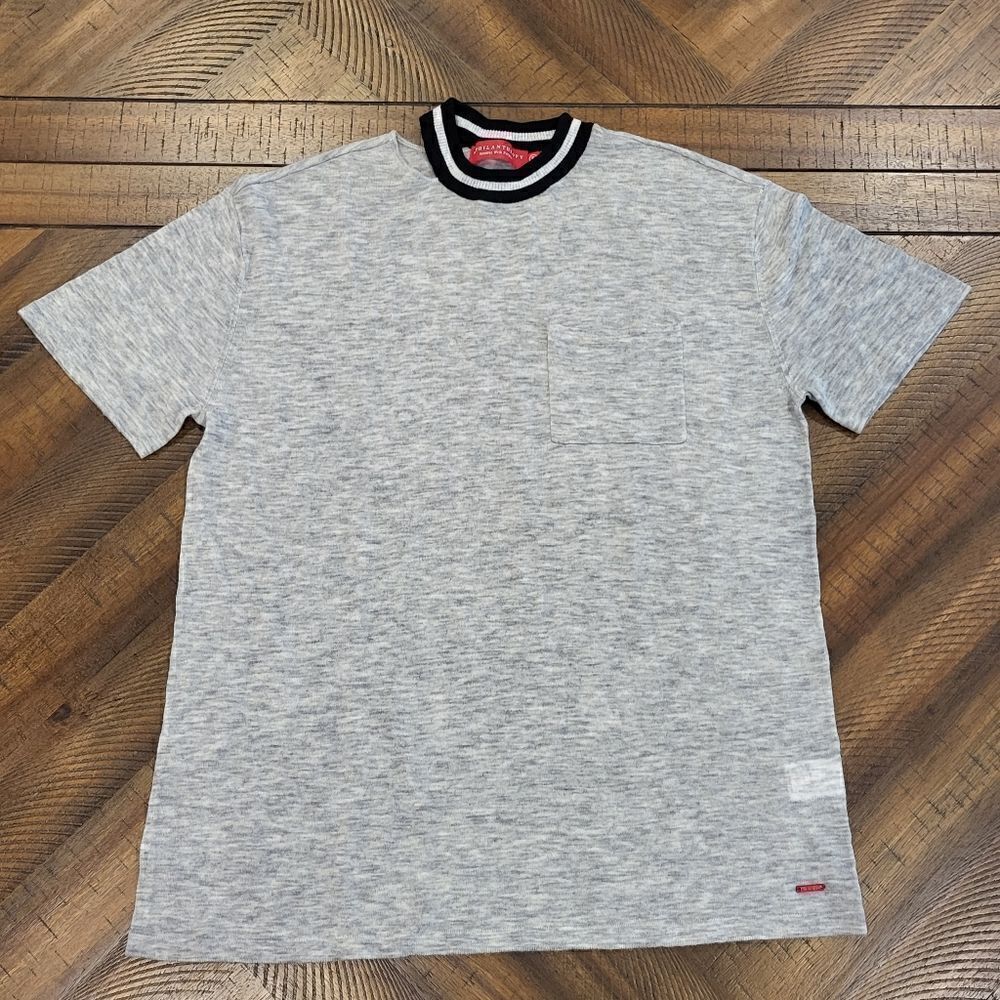 n:philanthropy crew neck semi sheer tee shirt small grey black